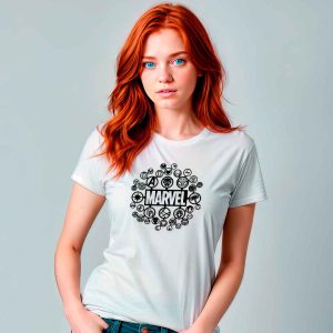Logo Marvel<br>Camiseta de Pima y/o Jersey