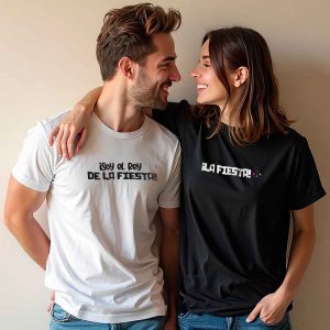 Logo Rey de la fiesta<br>Camisetas b/n de Jersey