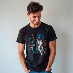 Logo Star wars 1977<br>Camiseta de Pima y/o Jersey